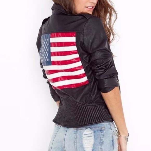 Unit American flag Moto jacket - Picture 2 of 7